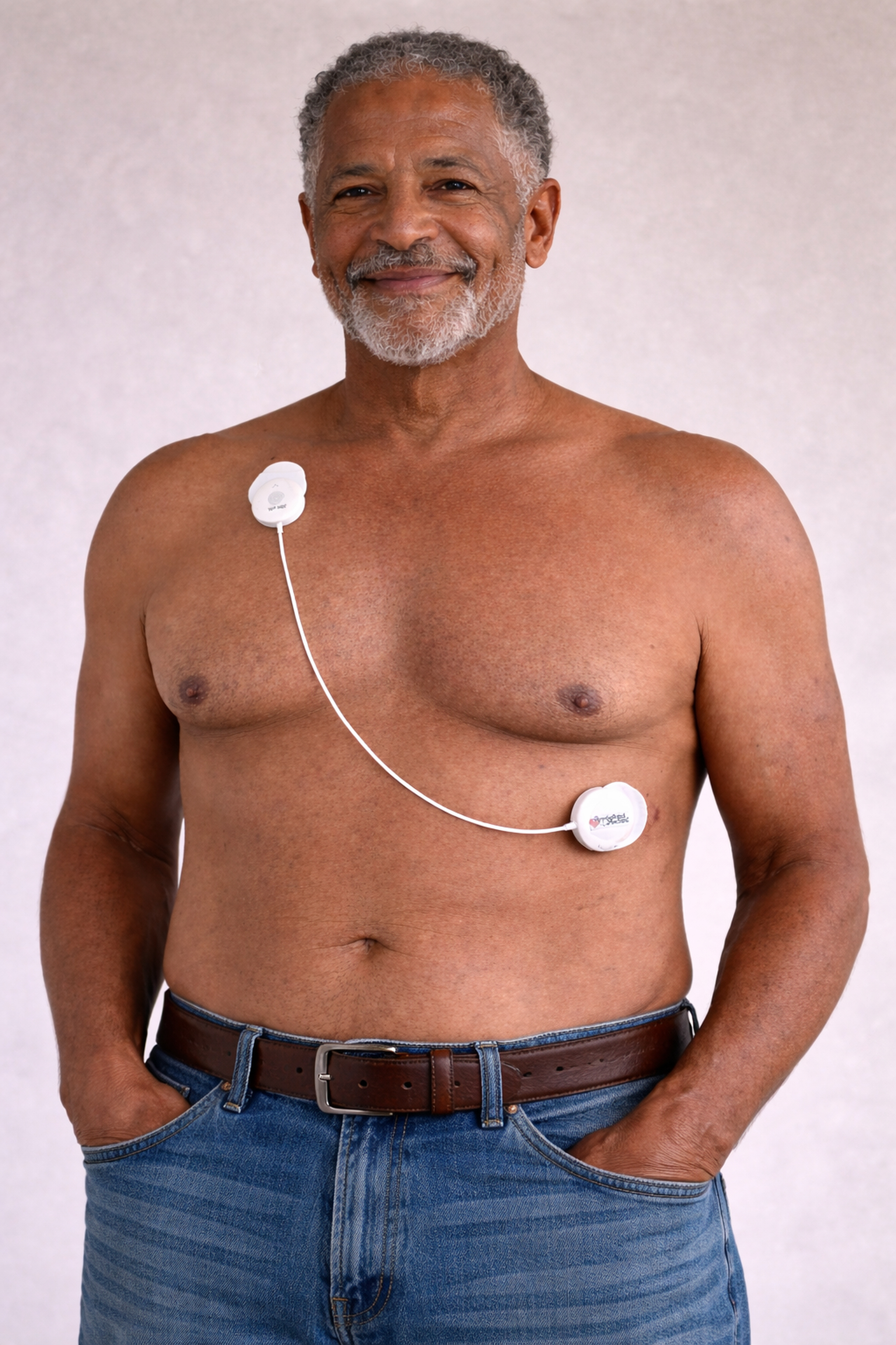 Patient with cardiac monitoring device